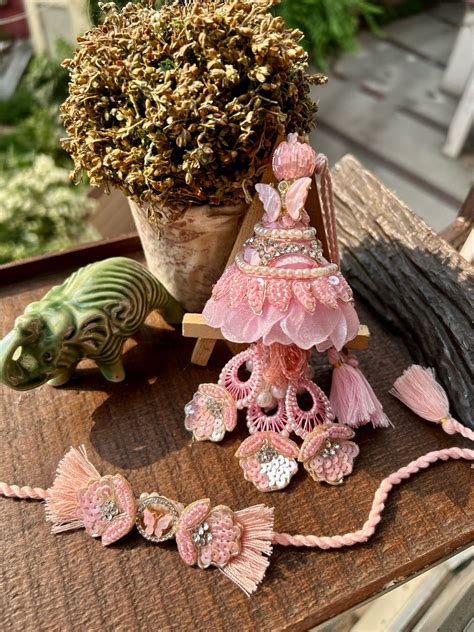 N-26 💖 Hand Embroidered Rakhi Lumba Set for Bhaiya Bhabhi – Heavy Work ...