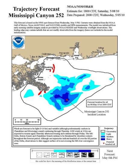 Latest Gulf oil spill forecast has 'area of uncertainty' close to ...