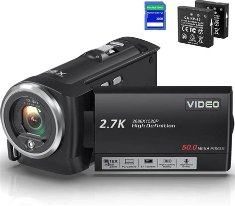SIRMEUE Camcorder Video Camera Recorder 2.7K 50MP 16X Digital Zoom ...