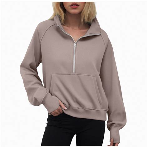 Ccpelsie Women Quarter Zip Long Sleeve Fashion SweatshirtFall Winter ...