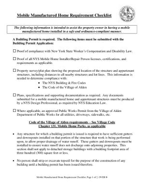Fillable Online Requirements for Application for a Manufactured Home ...