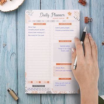 Doodle To Do List Notepad | Undated Daily Planner Pad with 50 Tear-Off ...