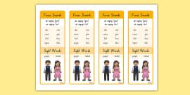 Level 5 Wk 11, Focus Word Bookmarks for phonics 'ir' digraph