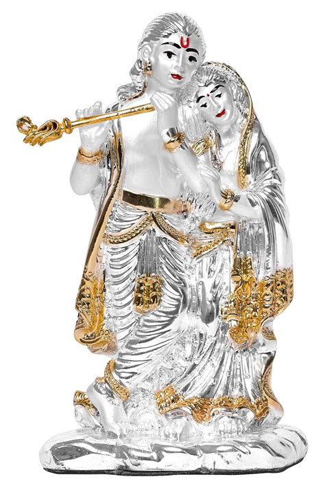 Buy DIVINITI 999 Silver Plated Radha Krishna Idol for Home Decor ...