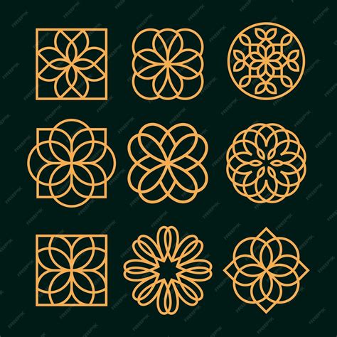 Luxury flower outline logo design template premium vector luxury ...