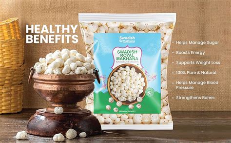 Swadish Royal Makhana 900G | Rich in Calcium, Fiber | Gorgon Nut ...