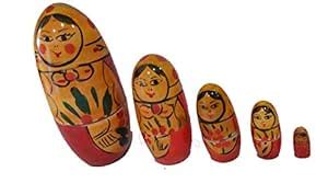 KUMUTHA Collections Traditional Indian Wooden Nesting Doll : Amazon.in ...