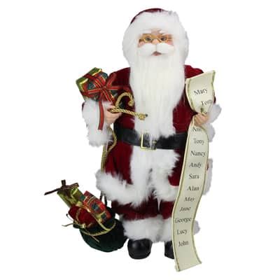 16" Traditional Standing Santa Claus with Name List & Gift Bag | Michaels