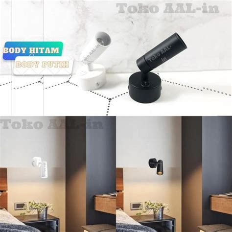 Jual Lampu baca led/ Lampu tidur/ Lampu dinding 3W - BODY HITAM ...