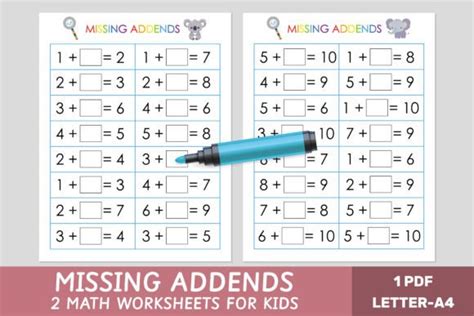 Image result for Math Pages Missing Addends