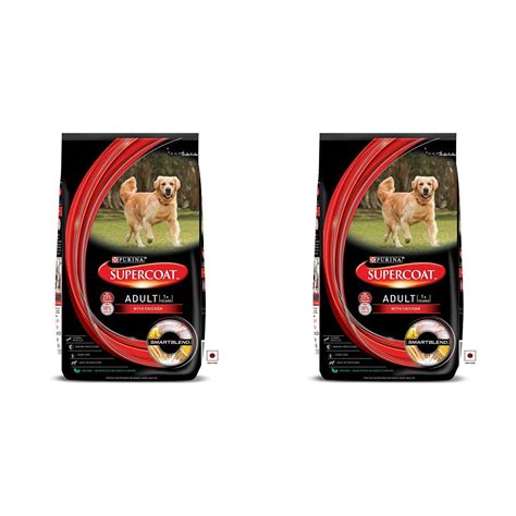 PURINA SUPERCOAT Adult Dry Dog Food, Chicken Flavour, Combo Pack - 8 KG ...