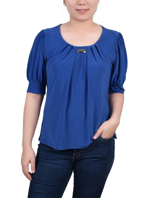 NY Collection Womens Petites Office Professional Blouse - Walmart.com