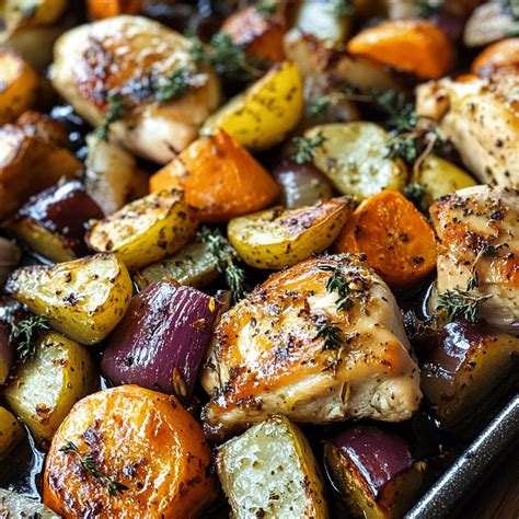 Easy One-Pan Roasted Chicken & Veggies Recipe | Delectable Meal