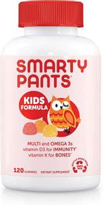 Smarty Pants Daily Gummy Multivitamin: Vitamin C, D3 Omega 3 Fish Oil ...