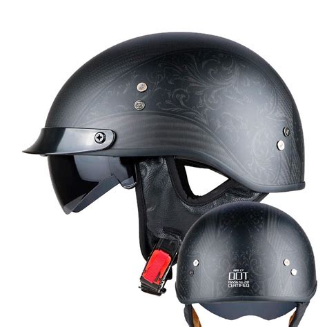 Buy FLHWAN Open Face Helmet - Chopper Motorcycle Helmet Scooter Retro ...