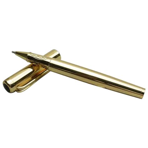 Dikawen 8028 Gold Body and Cap Roller Ball Pen Model 18853
