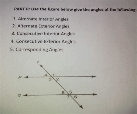 1. Alternate Interior Angles 2. Alternate Exterior Angles 3 ...