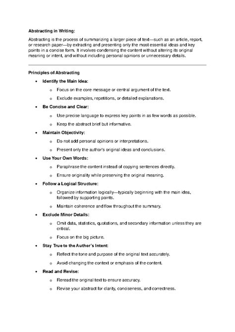 Abstracting Techniques: Key Principles for Effective Summarization ...