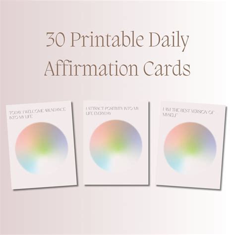 Buy 30 Printable Daily Affirmation Cards Words of Affirmation ...