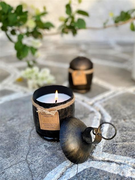 Bali Mantra Bell Container Jar Candle - Gold I Soy Wax Candle I Scented ...