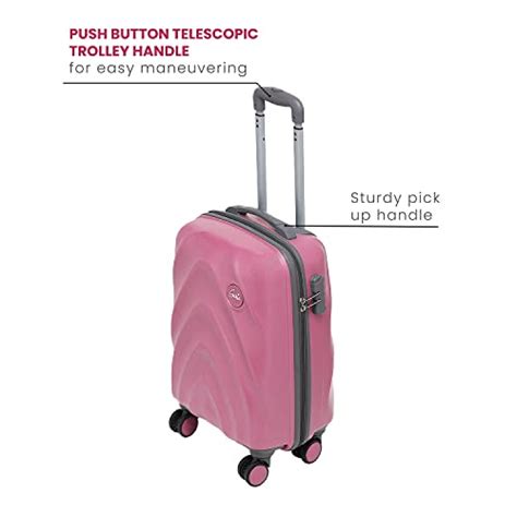 Buy Genie Diana Trolley Bag Small Size, 55 cms Bubblegum Pink Hard Side ...