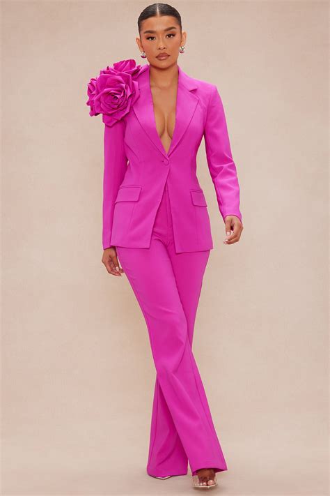Pink Suit Pants Women's