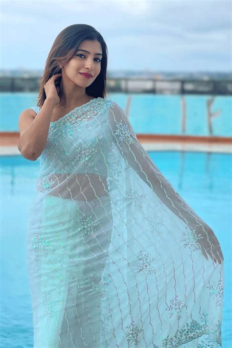 Sky Blue Colour Lining Design Sequence Saree For Party Wear - Anaya ...