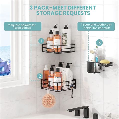 Buy EZFurni Shower Caddy Corner, 3 Pack Shower Organizer Corner ...