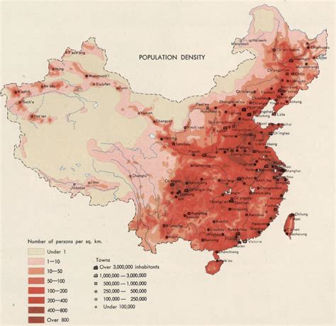 Population Density of China, 1960s. - Maps on the Web