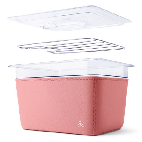 Greater Goods Top Sous Vide Container 12 Qt w Stainless Steel Rack ...