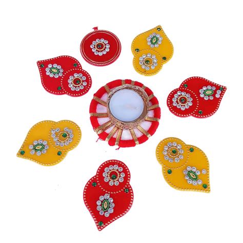 Buy CraftVatika Diwali Rangoli Set – Multicolor Jewel Stone/Kundan ...