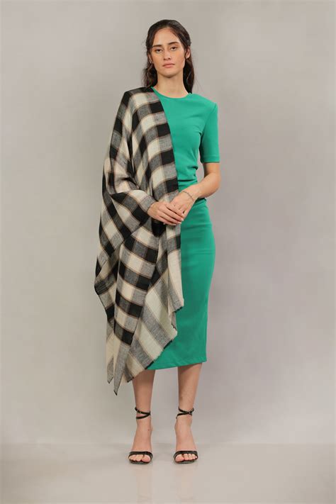 Black and White Checkered Pashmina Stole – pashmsutra
