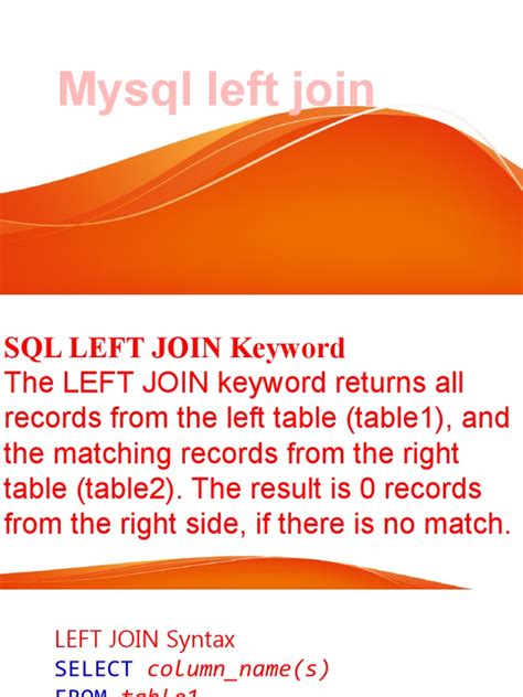 Image result for Left Join in MySQL