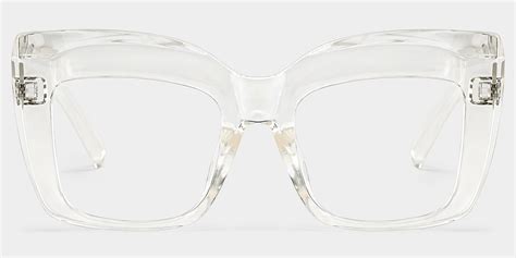 Alberta Cat Eye Clear Eyeglasses and Wide Frames