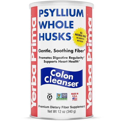 Yerba Prima Psyllium Husk, 12 Ounce - Whole Husk Fiber Supplement ...
