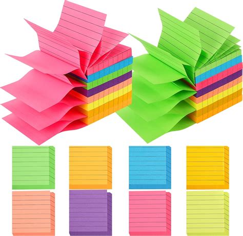 Buy 24 Pack Pop Up Sticky Notes 3x3，Lined Sticky Notes 100sheet pad ...