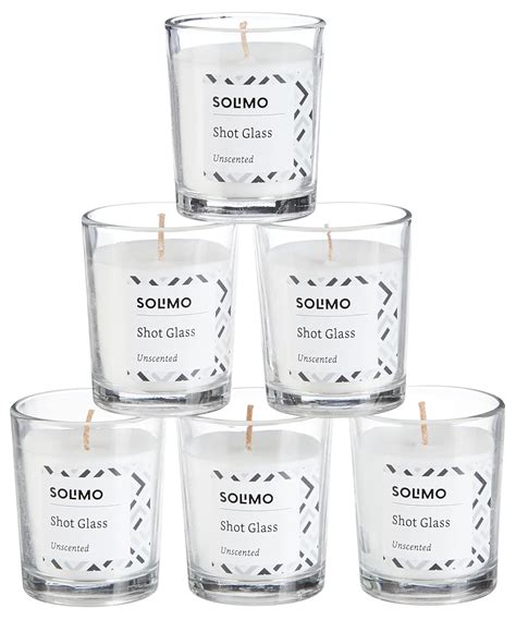 Amazon Brand - Solimo Shot Glass Candles | Unscented | Smokeless | No ...
