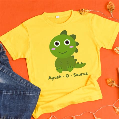 (Boy Name) - O - Saurus | Dinosaurus T-Shirt – Printedcult