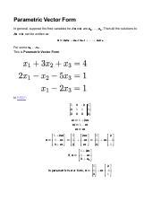 Image result for Parametric Vector Form