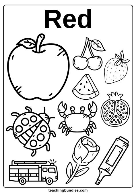 Image result for Color Red Worksheet