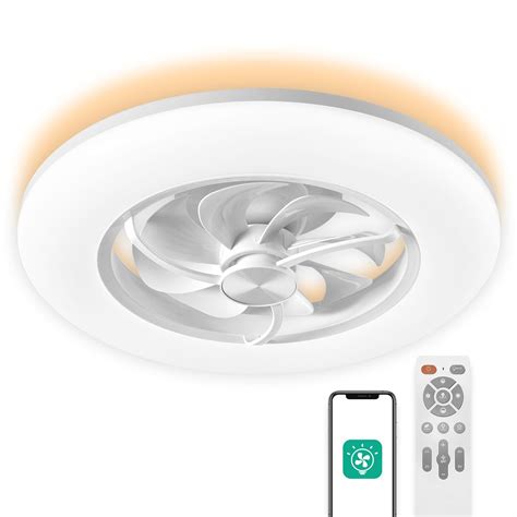CHANFOK Low Profile Ceiling Fan with Light - Modern Flush Mount ...
