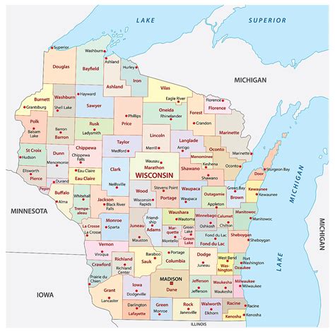 Printable Wisconsin County Map