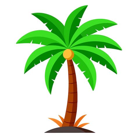 Cartoon palm tree on a white background | Premium Vector