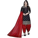 Rajnandini Women's Black Cotton Printed Salwar Suit Material (Free Size ...