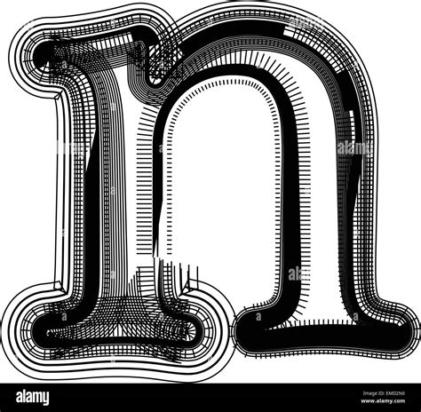 Font illustration LETTER n Stock Vector Image & Art - Alamy