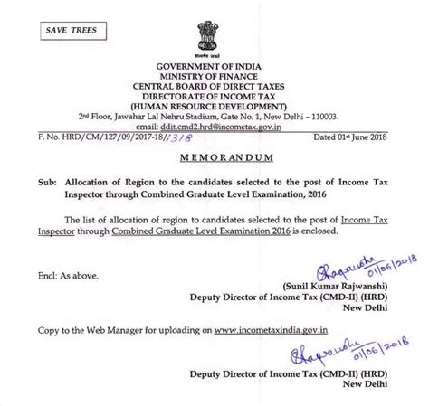 Click Here to Download ITI (Income Tax Assistant) Region Allocation for ...