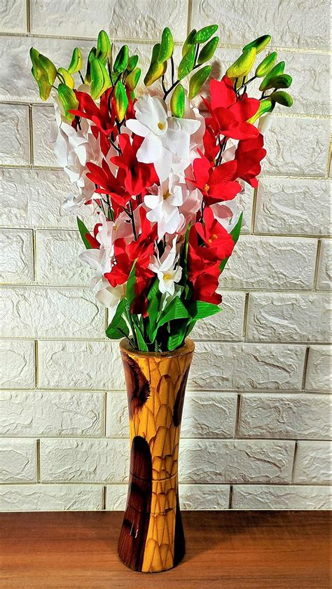 Buy VTMT Artificial Flowers with Plastic Pot (White, 10 Pieces) Online ...