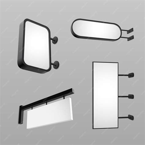 Free Vector | Wall mounted signage mockup set