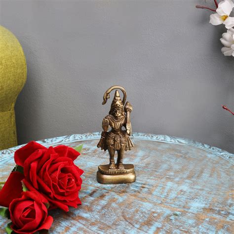 Brass Hanuman Ji Standing Statue, Standard, Antique Brown – Two ...