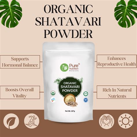 Organic Shatavari Powder - 227g | 100% Pure and Natural | Supports Hor ...